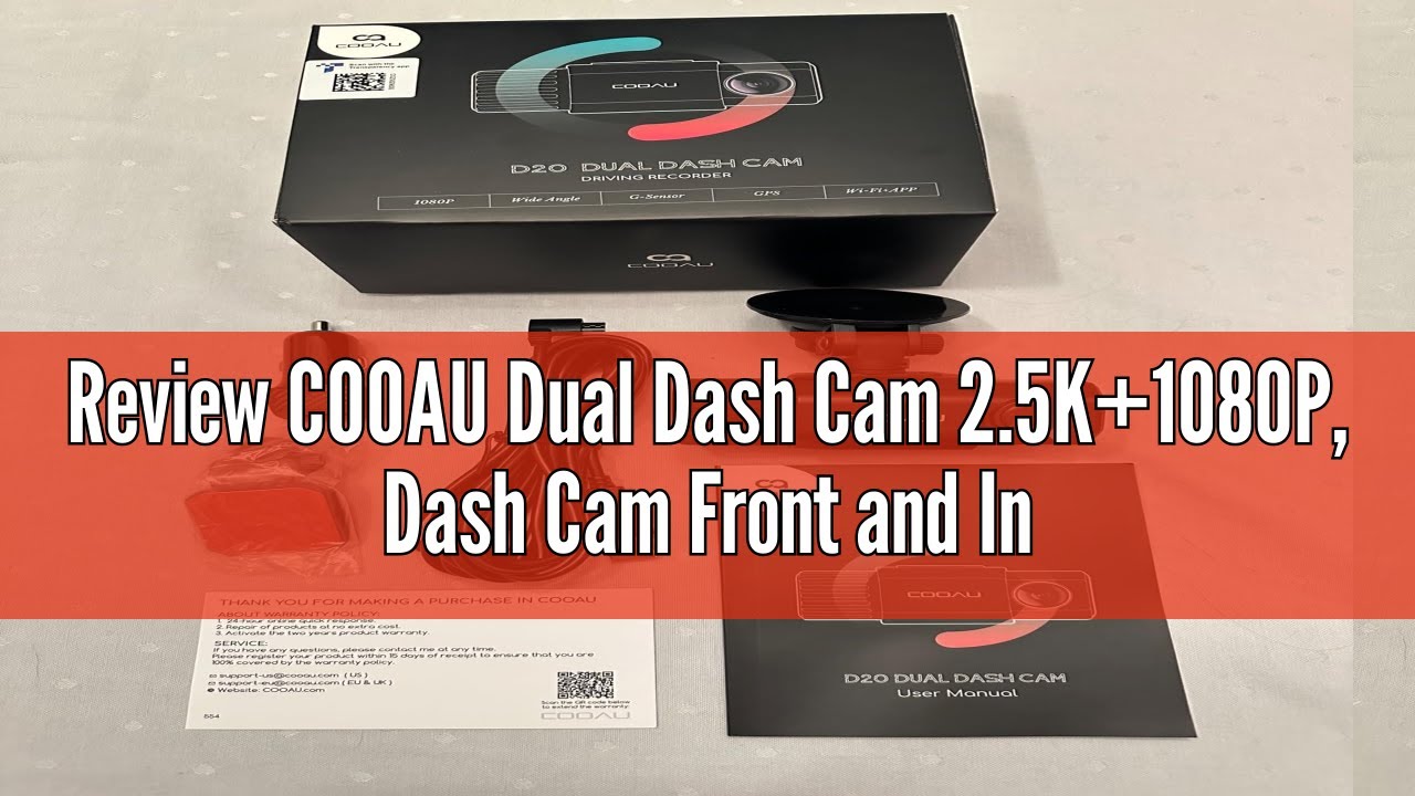 Review COOAU Dual Dash Cam 2.5K+1080P, Dash Cam Front and Inside, Built-in GPS and WiFi, Dash Camera