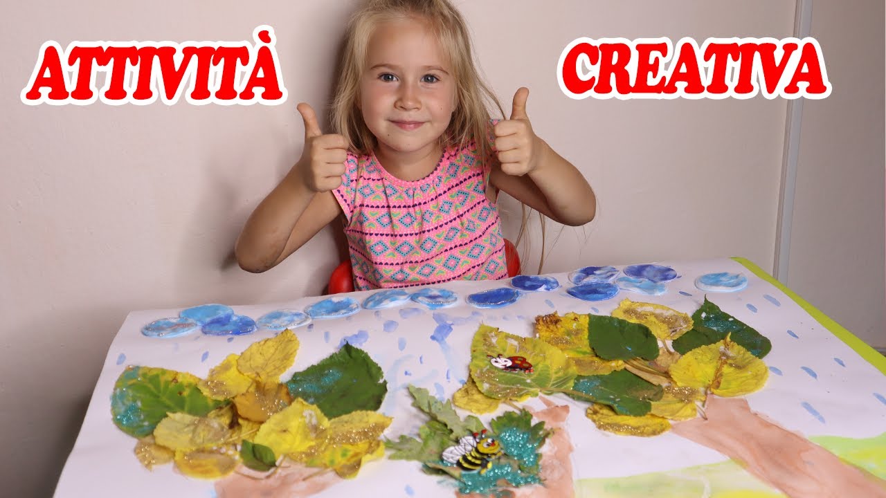 ERIKA REALIZZA UN COLLAGE D'AUTUNNO | Attività divertente per bambini
