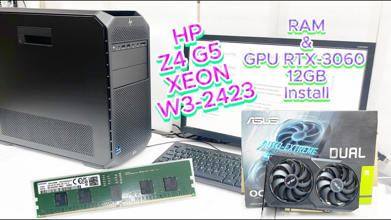 HP Z4 G5 XEON W3-2423 RAM & GPU RTX-3060 12GB Install | CD7Y1ES | HP Z4 G5 Workstation