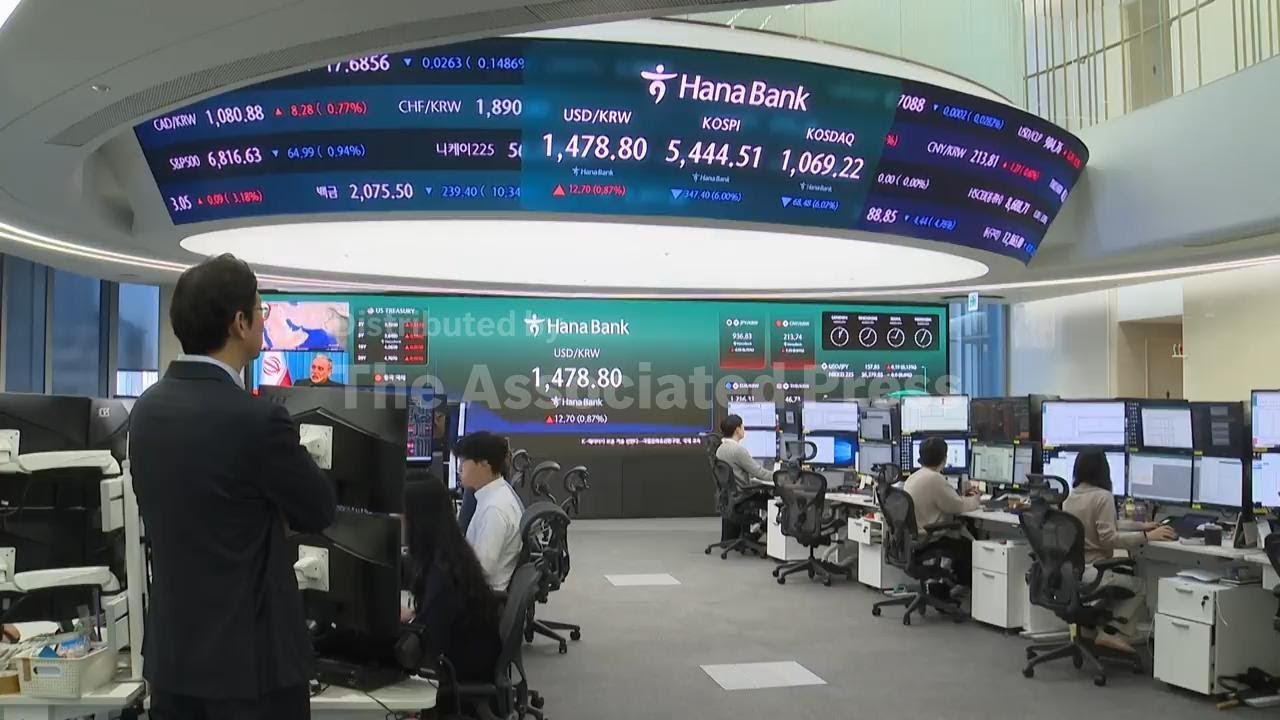 South Korea's benchmark Kospi index plunges 8% on war fears and trading is suspended