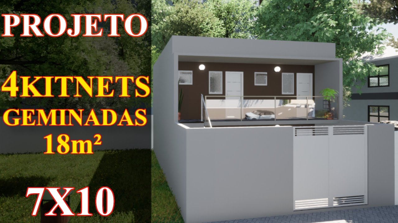 KITNETS GEMINADAS COM 18m² - Terreno Pequeno 7x10
