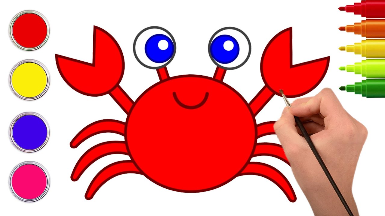 How to Draw a Crab Easy | Drawing, Painting, and Coloring for Kids & Toddlers | Chiki Doodle