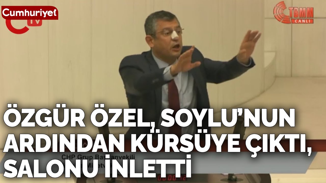 Özgür Özel, Soylu'nun ardından kürsüye çıktı, salonu inletti ''Bu çakallığa kanmayın''