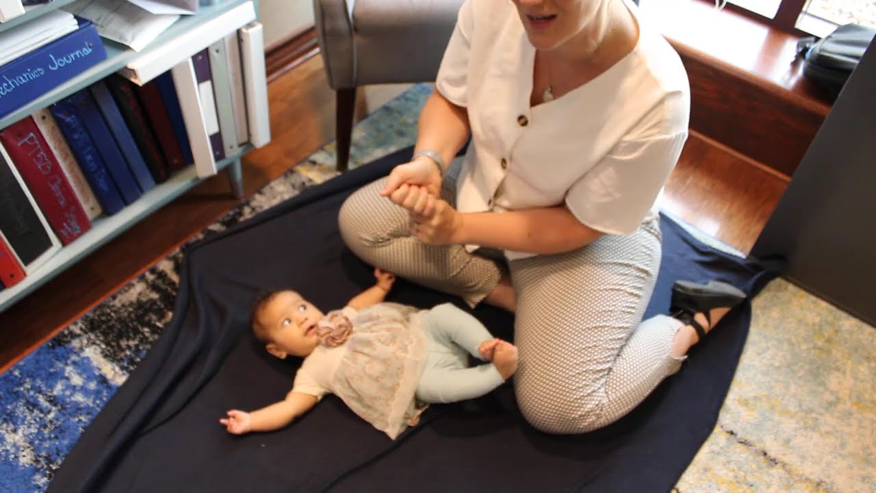 palmar grasp on 3 month infant