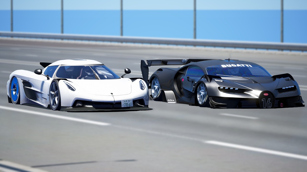 1,000KMH!!! Bugatti Vision GT vs Koenigsegg Jesko Absolut | DRAG & TRACK RACE