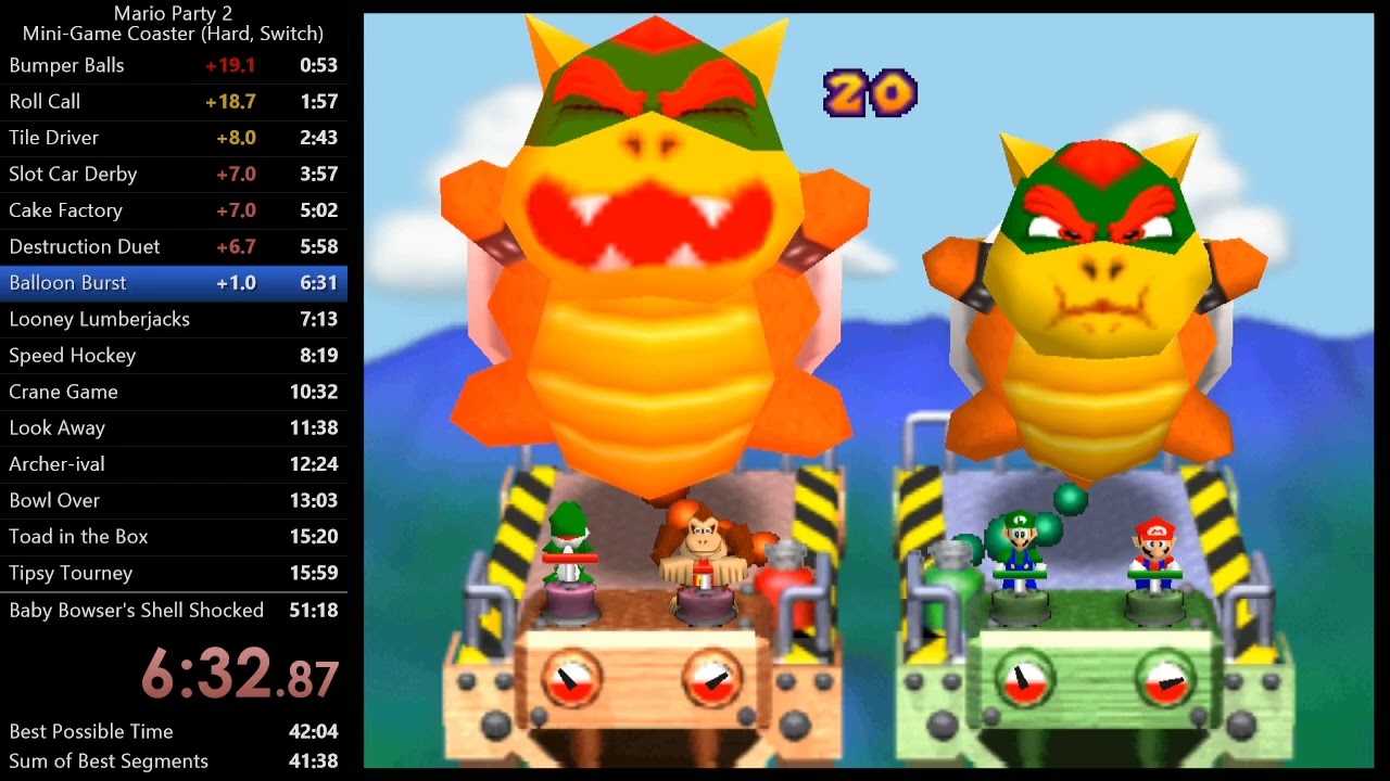 Mario Party 2 - Mini Game Coaster (Hard, Switch) Speedrun in 47:44