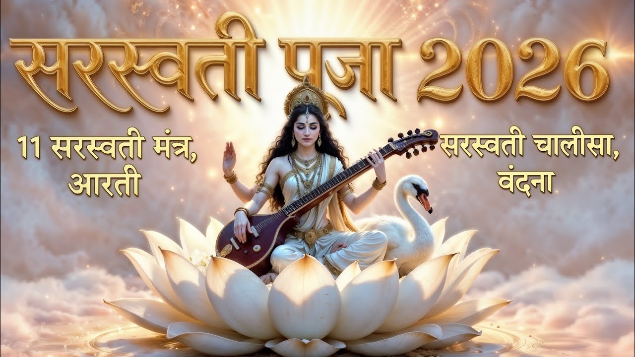 सरस्वती पूजा 2026 Bhakti Geet 🌼 | 11 Saraswati Mantra, Aarti, Chalisa & Vandana