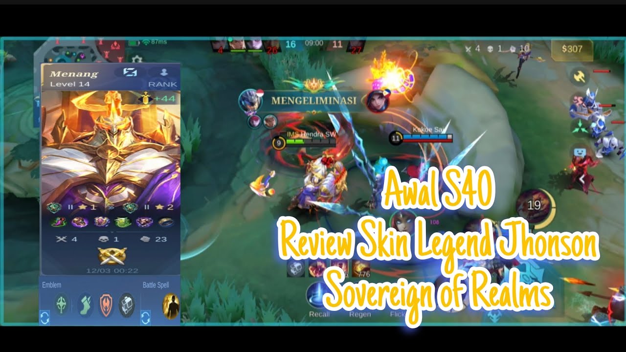 Solo Rank Review Skin Jhonson Legend Sovereign of Realms (S40) 