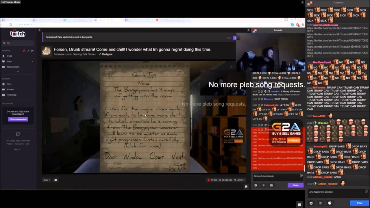 Drunk Forsen Rapping on Stream ft. Abdou Hornpub and Mods