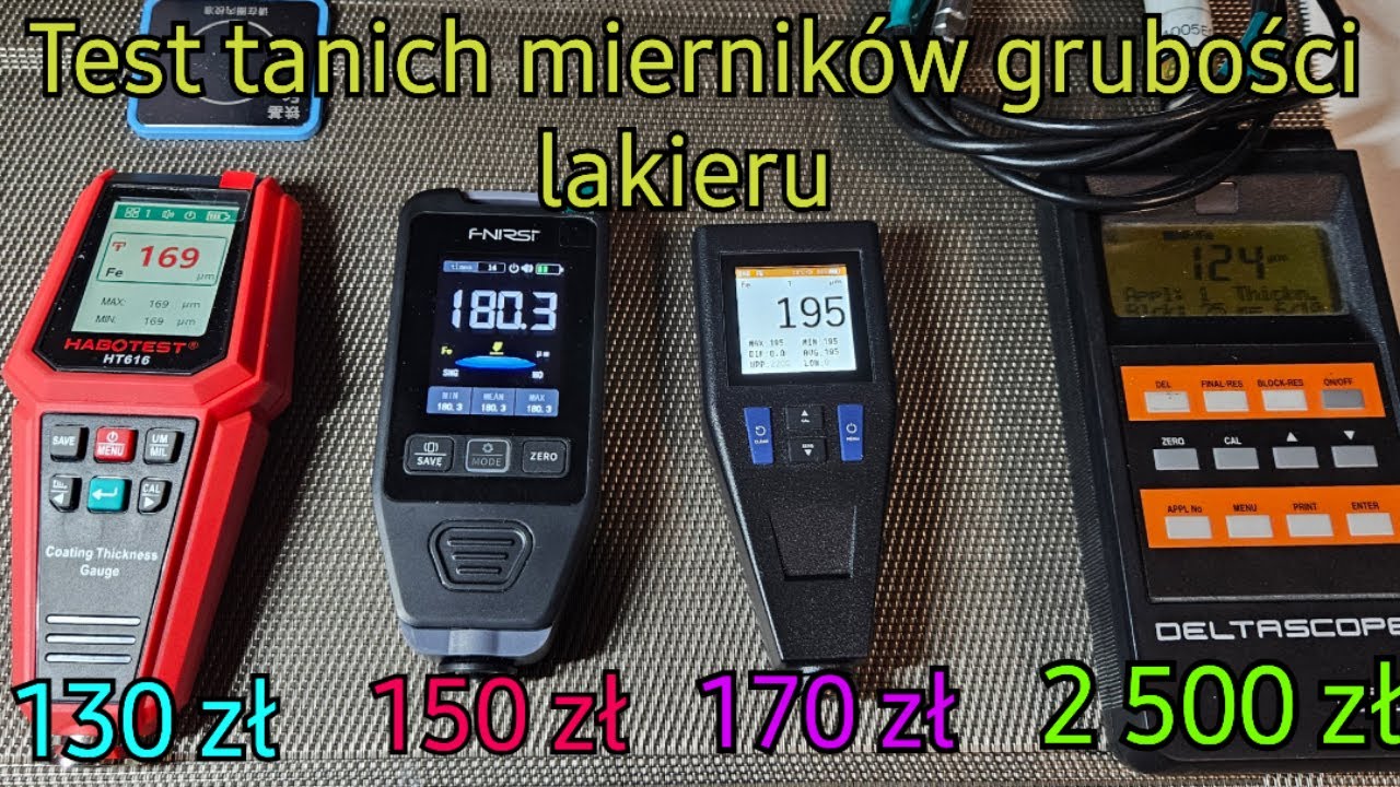 Test tanich miernik&oacute;w grubość lakieru Habotest HT616, Fnirsi CTG-20,Nohawk NT-1S