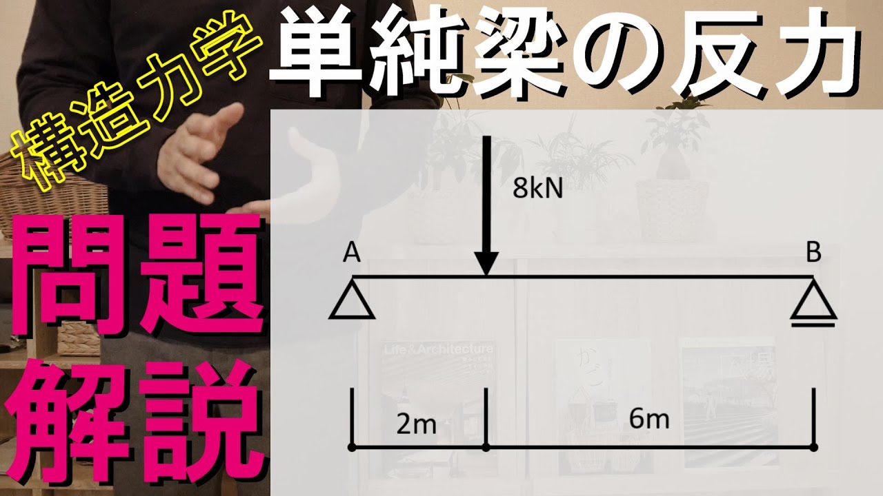 【構造力学】基礎編～「反力」の基礎問題を解説します～一級,二級建築士学科試験対策