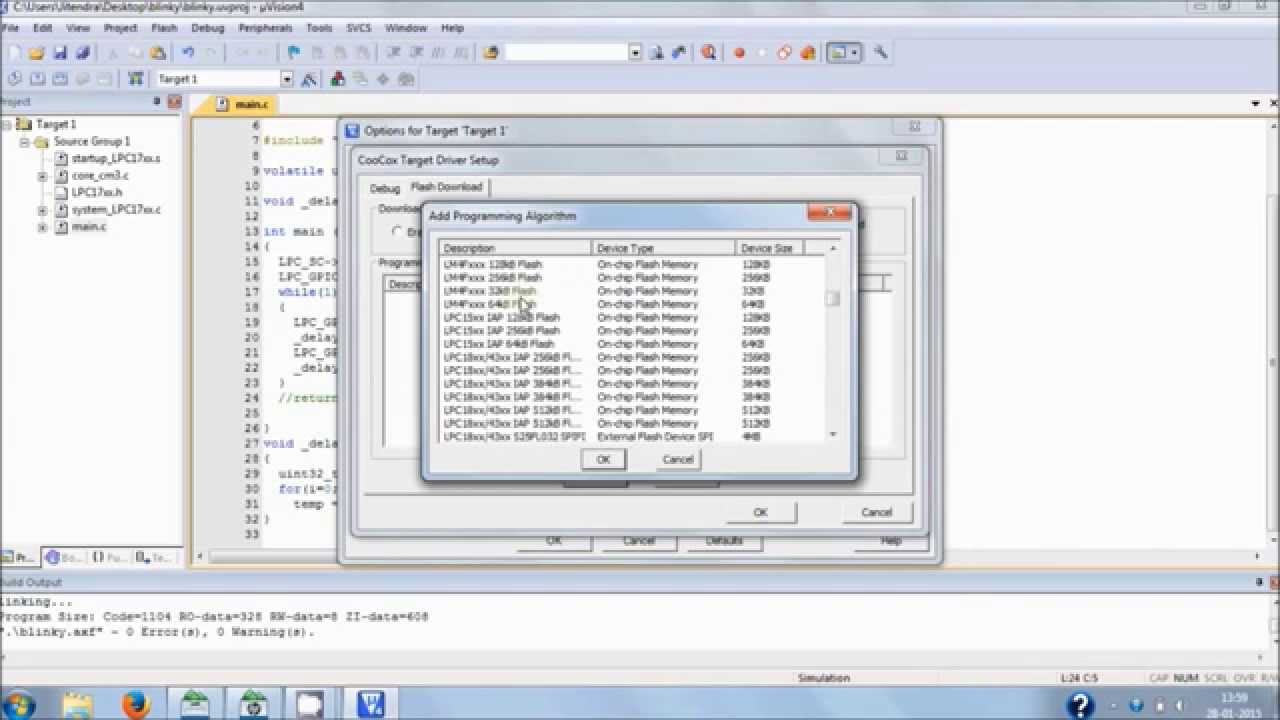 Программа для микроконтроллера Cortex-M3 LPC1768 с использованием Keil uVision4