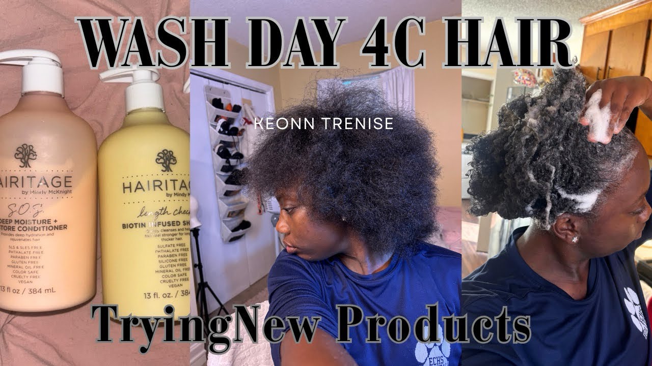 Wash Day 4C Hair | Trying New Products (Hairitage) 