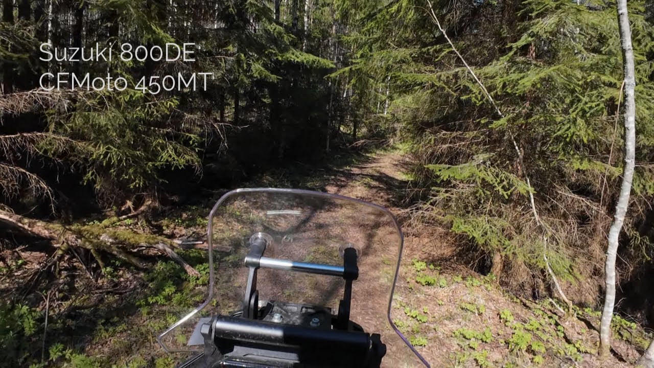 Kevätajelu metsässä Suzuki 800DE | CFMoto 450MT