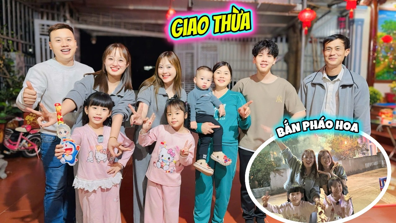 Gia Đình MiMi Cùng Cô Hà Hí, Mint Vy Đón Giao Thừa, Bắn Pháo Hoa, Lì Xì Tết Tại Nhà Ông Bà Nội