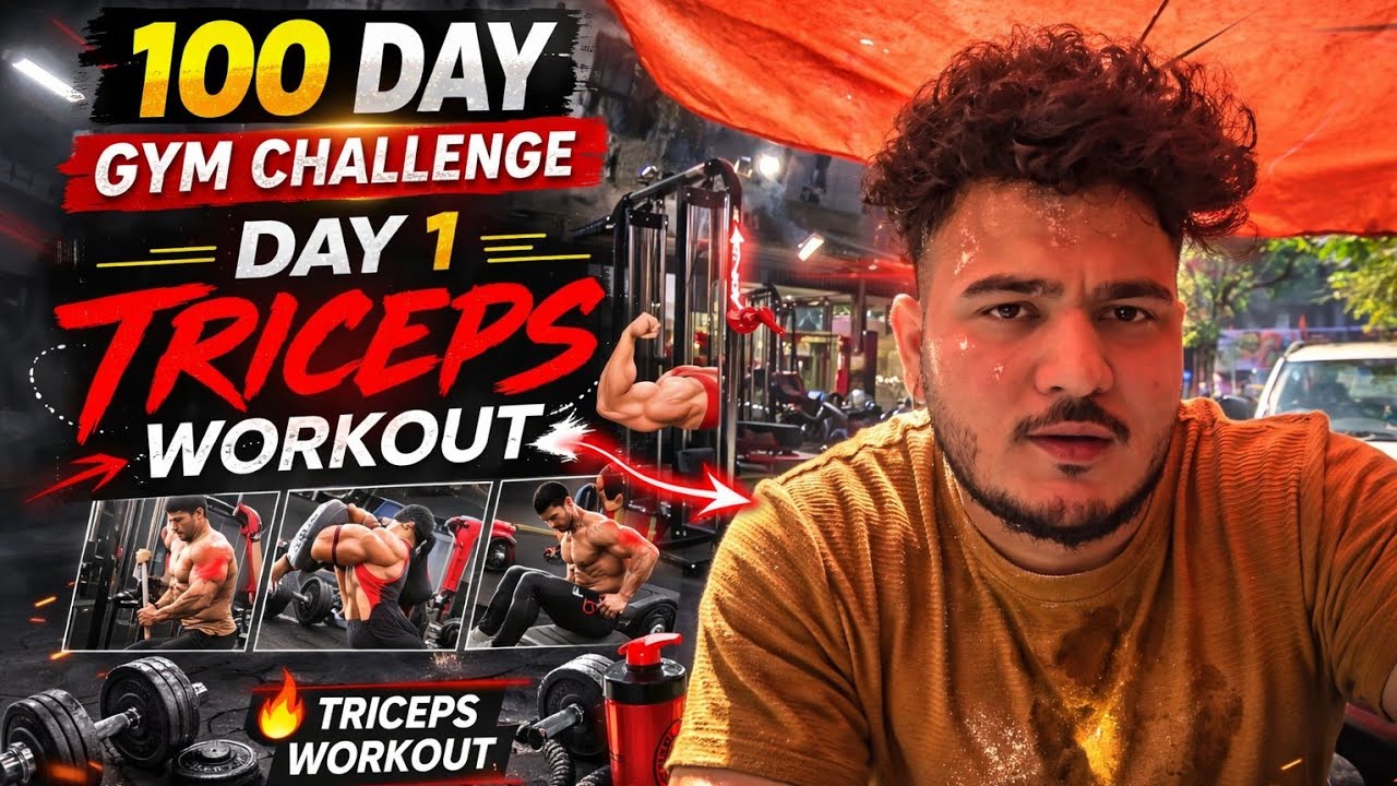 Challenge Starts100 Days Gym Challenge – Day 1 | Triceps Workout for Beginners