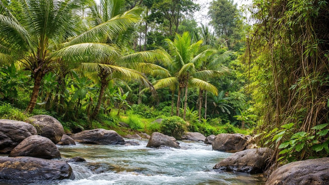 Peaceful Natural River Water Sounds for Relaxing the Mind and Falling Asleep Faster