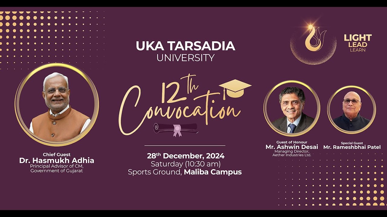 12th Convocation | UKA TARSADIA University | 28