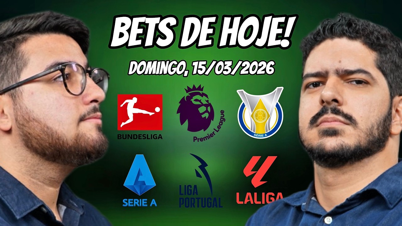 Palpites de Futebol para 15/03/2026 (domingo) - Análises + Bilhete Pronto | Bets de Hoje