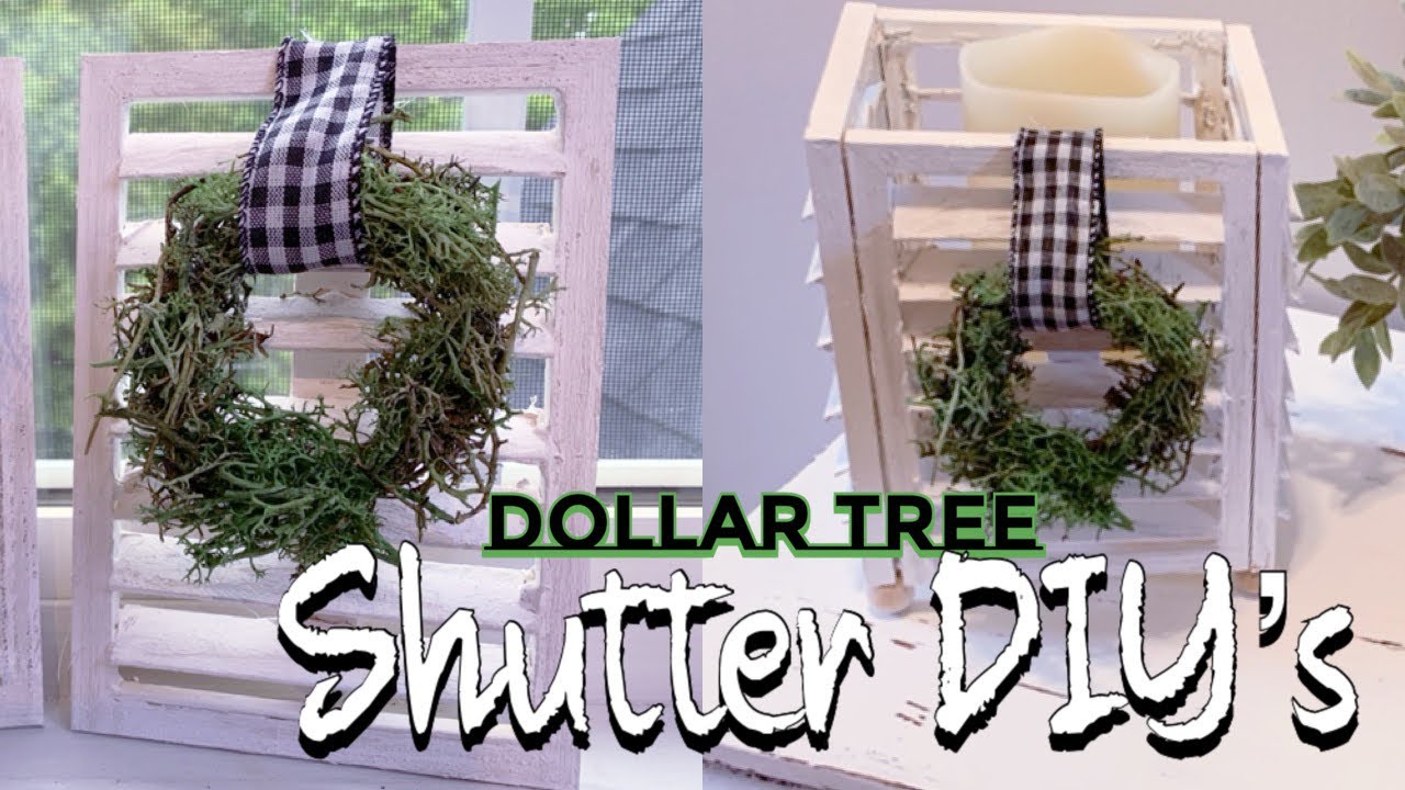2 DOLLAR TREE DIY'S | FARMHOUSE SHUTTERS | using canvas and popsicle sticks I created these cute DIY