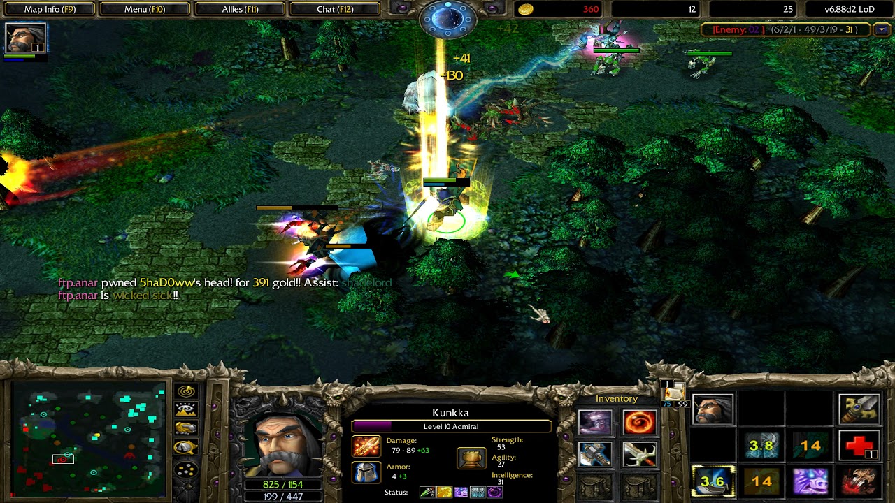 Warcraft 3 Dota LoD - Kunka Godlike Maniac