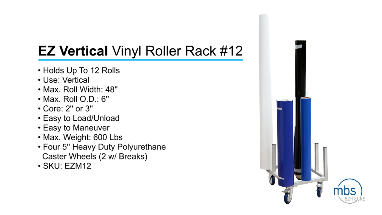 EZ Vertical Vinyl Roller Rack #12 - EZM12