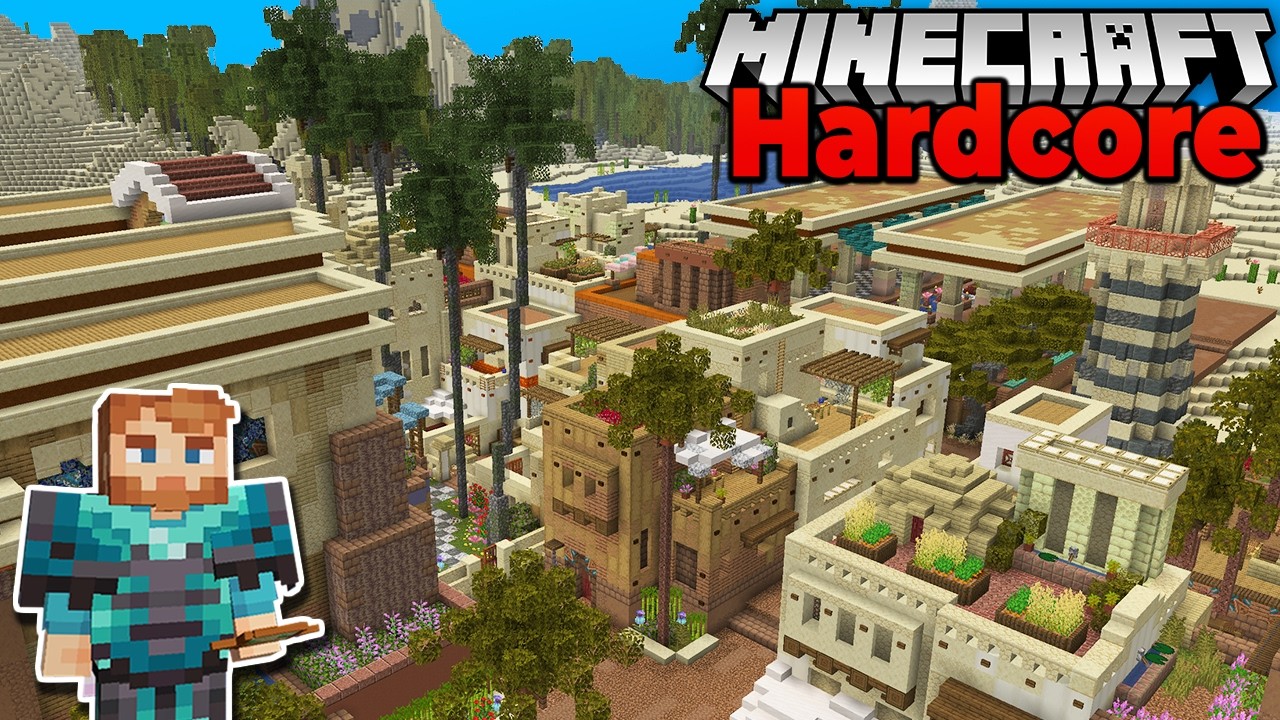 Я попытался перестроить свой первый город Minecraft в моём хардкорном мире Minecraft Forever