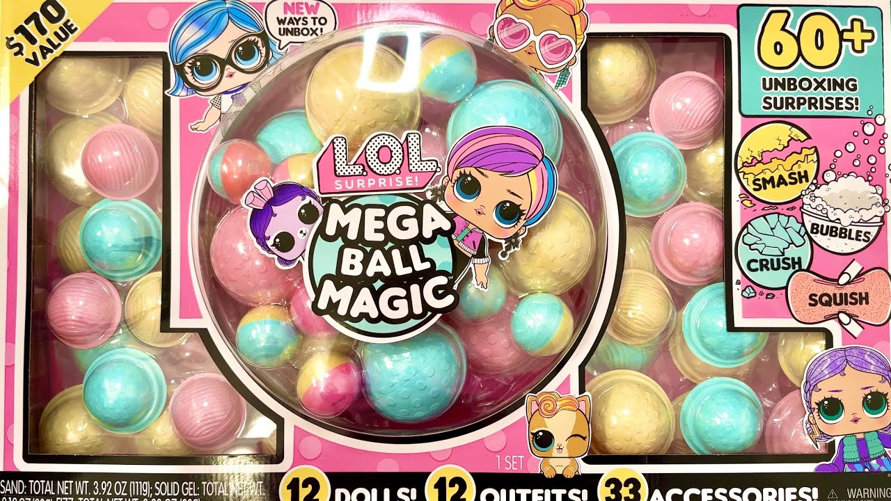 ASMR UNBOXING WORLD BIGGEST MYSTERY DOLLS LOL MEGA BALL MAGIC BOX OVER 60 SURPRISES