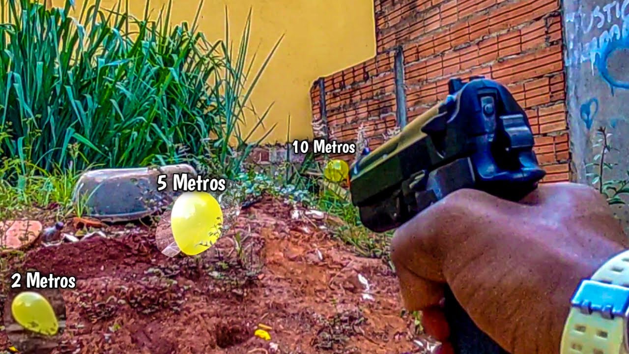 Testando Airsoft Berreta M92 depois de 2 anos disparo ao alvo  em distância