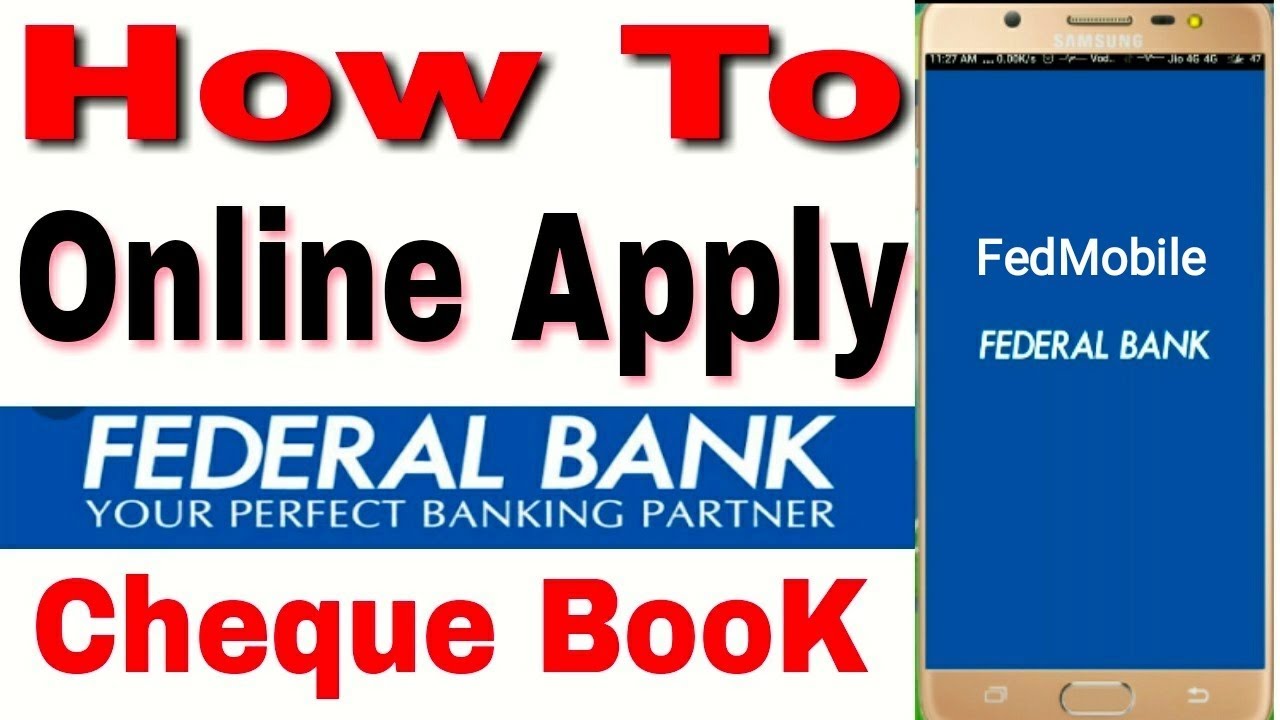 HOW TO ONLINE APPLY  FEDERAL BANK CHEQUE BOOK || Federal Bank Mobile Banking