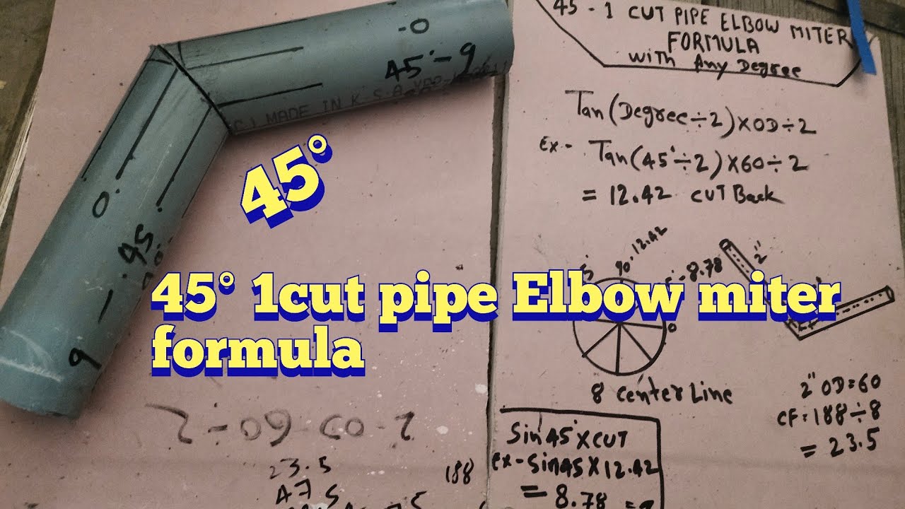 45° 1 cut pipe Elbow miter formula #global Chauhan tv