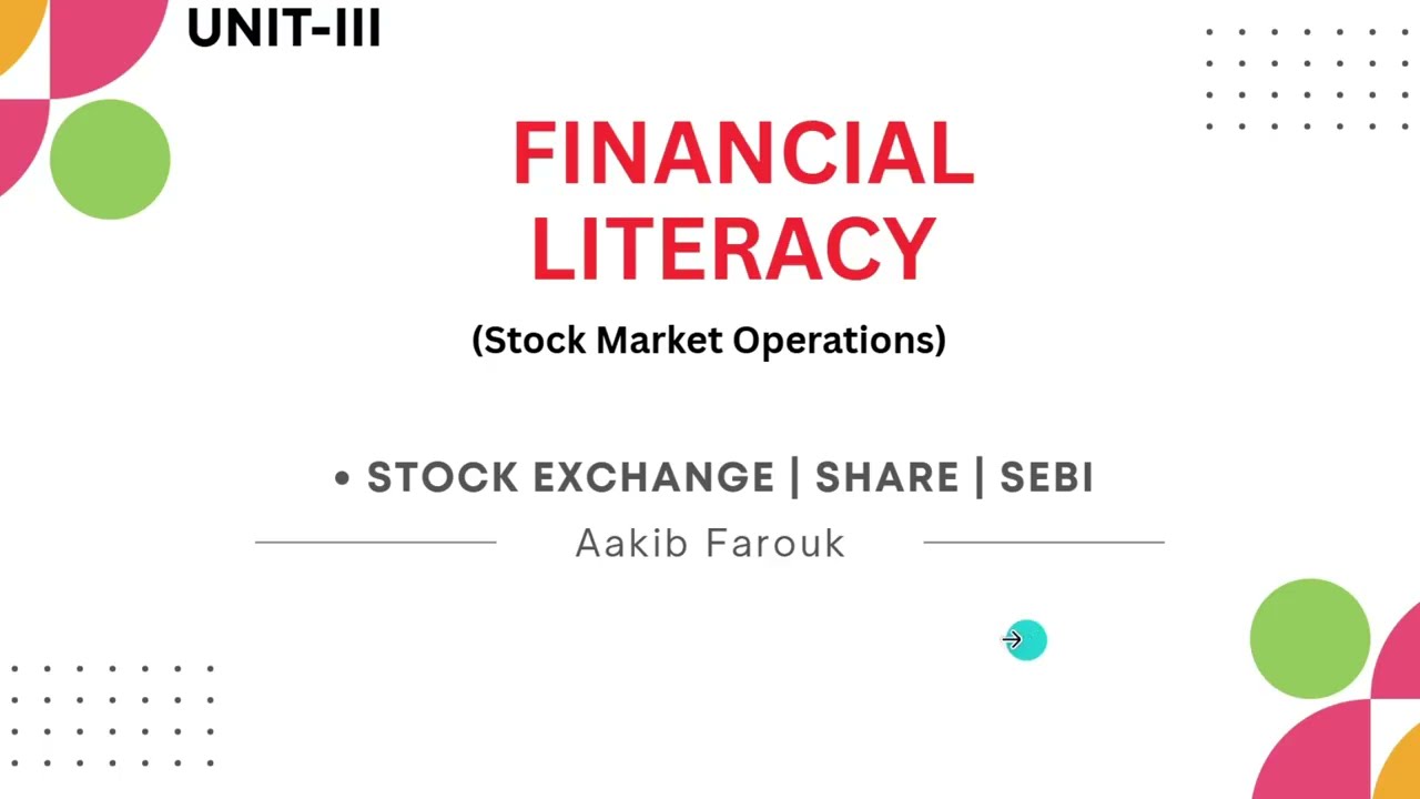 LEC-01 FINANCIAL LITERCAY | SHARES|BONDS|NIFTY50|SENSEX|BSE