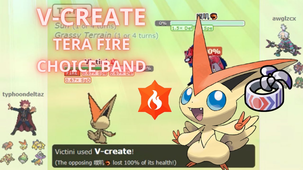 V-Create + Tera Fire + Choice Band Victini under the sun is unstoppable!!! | Pokemon Showdown ND G9