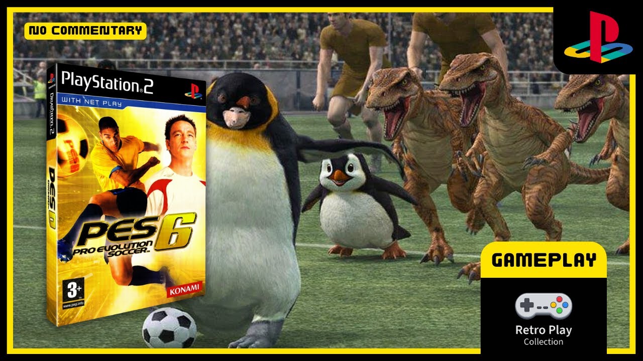 Pro Evolution Soccer 6 [PS2] - GAMEPLAY of Penguins x Dinosaurs