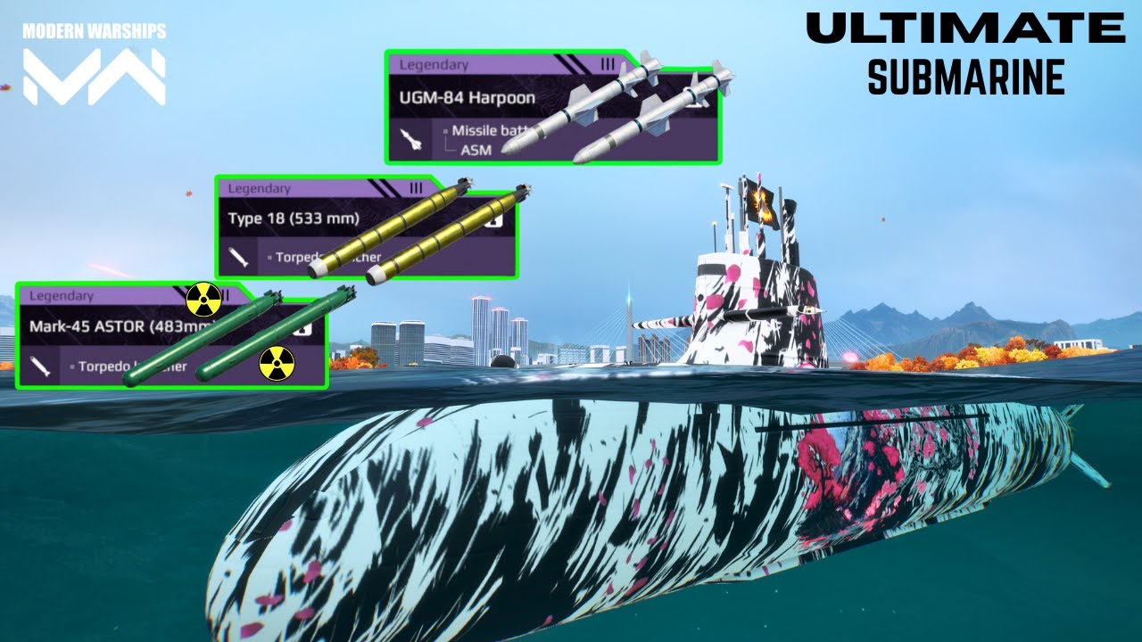 JS Taigei ( SS-513) - MOST DEADLIST & OVER POWER 🔥 SUBMARINE ☠️- modern warships 