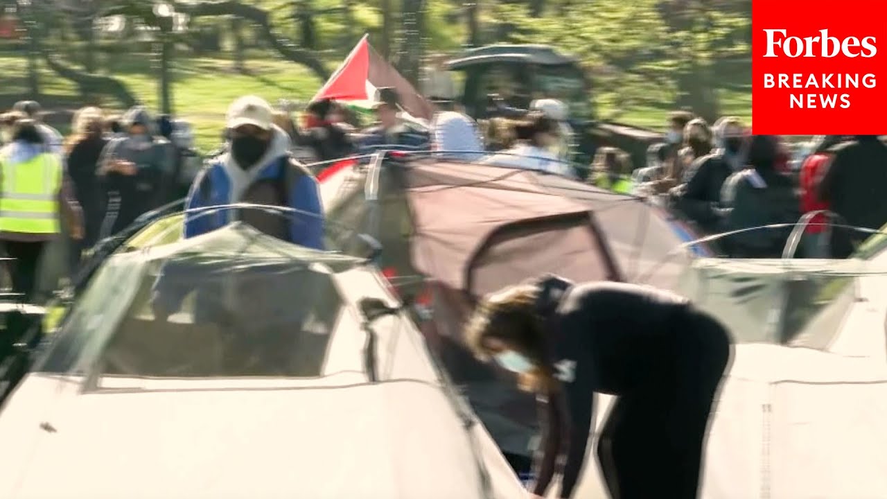 Northwestern University In Evanston, Illinois, Sees Pro-Palestinian Encampment On Its Campus