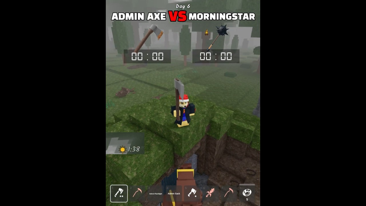 Admin axe vs morningstar saves squid kid 🥶 #99nightintheforest #roblox