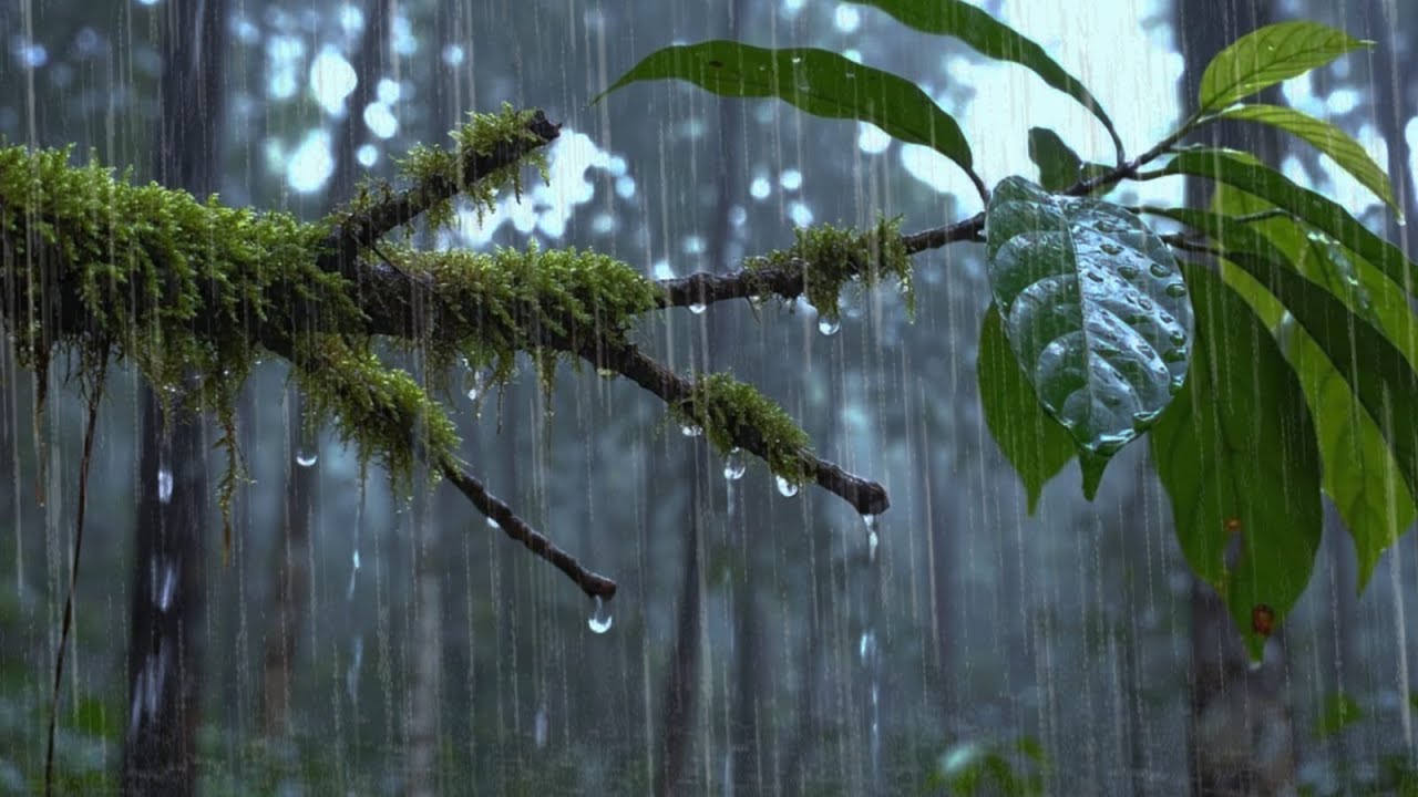 Deep Forest Rain at Night 🌲 Rain Sounds for Sleeping Instantly | No Noise Nature Ambience