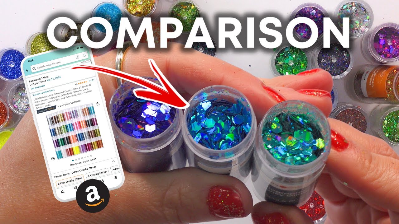 BEST SELLING GLITTER SETS ON AMAZON 2024? | Leobro Glitter VS HTVront Holographic Glitter Comparison