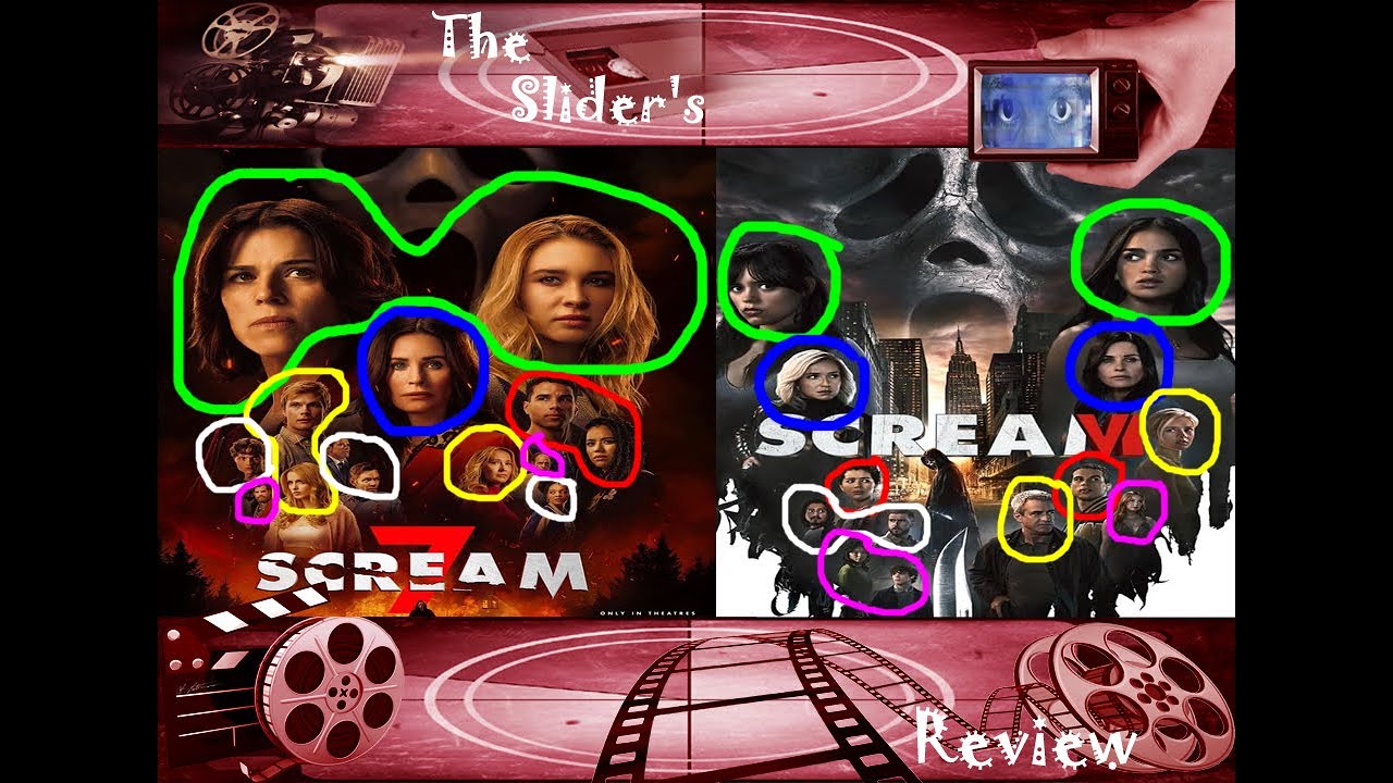determining the new GHOSTFACES by scream 6 & 7 posters comparisons