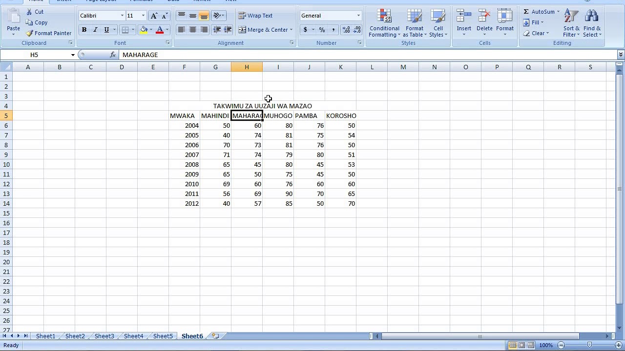 Jinsi ya Kutumia Microsoft Excel (Kupanua cell, kuweka border na fonts) Part2