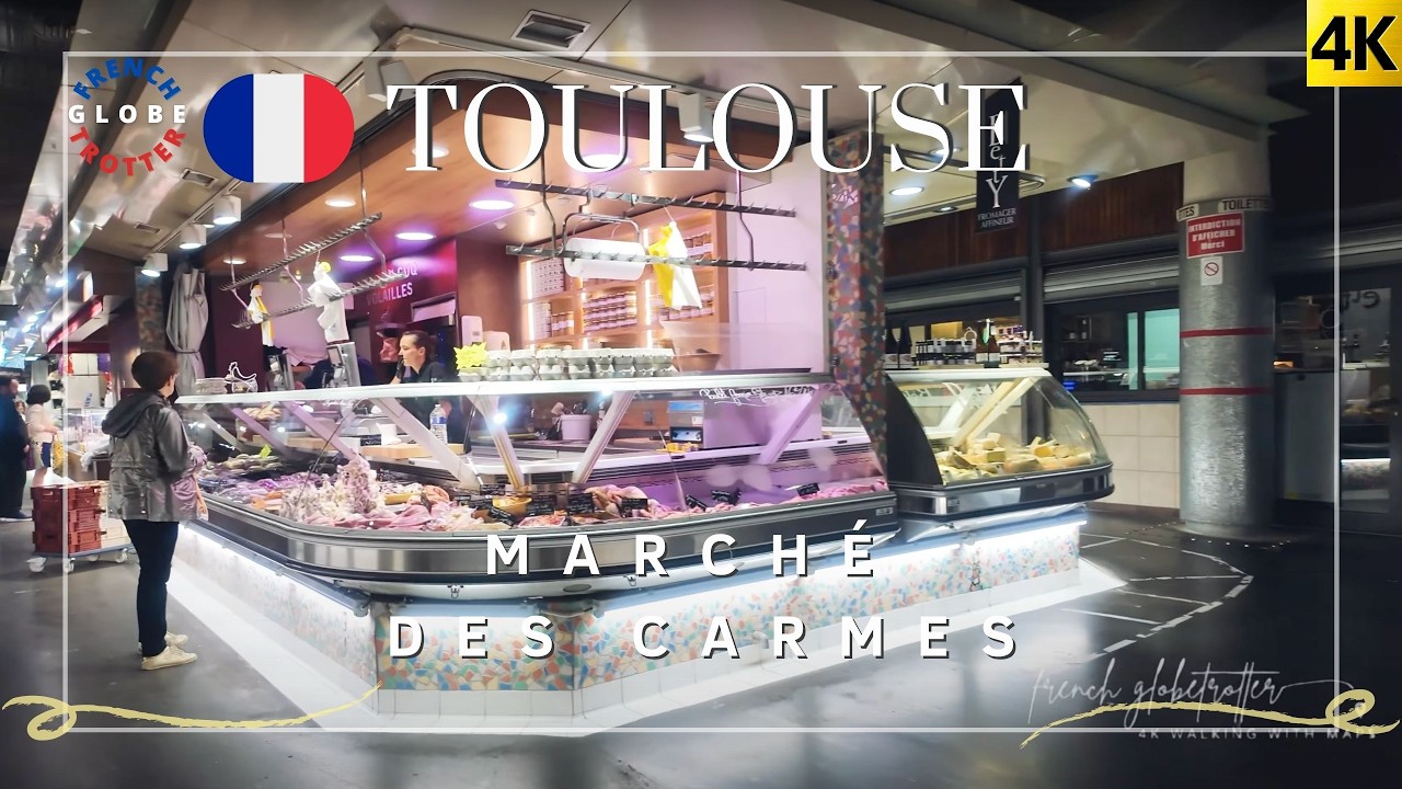 Toulouse 🇫🇷 Saint-Étienne Cathedral ➜ Place Mage ➜ Marché des Carmes Food Market Walking Tour 4K