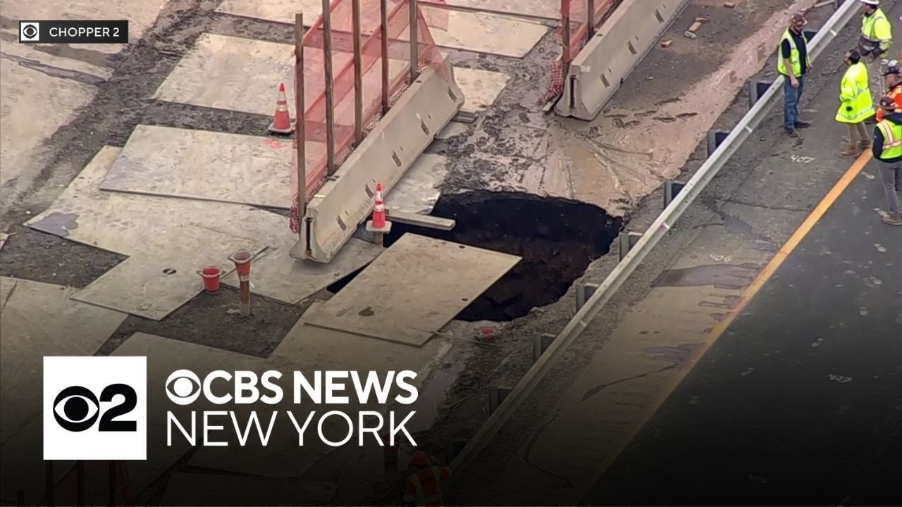 New sinkhole on Route 80 creates new headache for drivers in Wharton, New Jersey