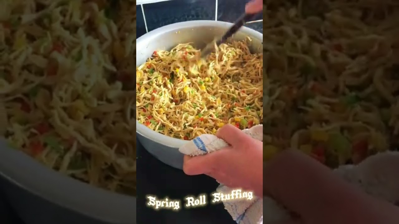 Making Stuffing for Spring Rolls for Ramadan Iftar 🍗🌶🫑