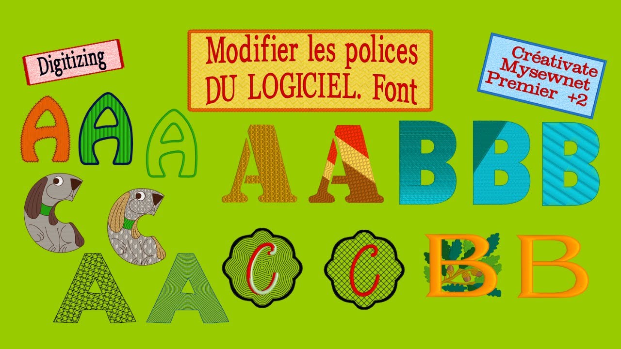 Creativate/Mysewnet /premier +2. BOOSTEZ vos polices de broderie (font): Apprenez à les transformer