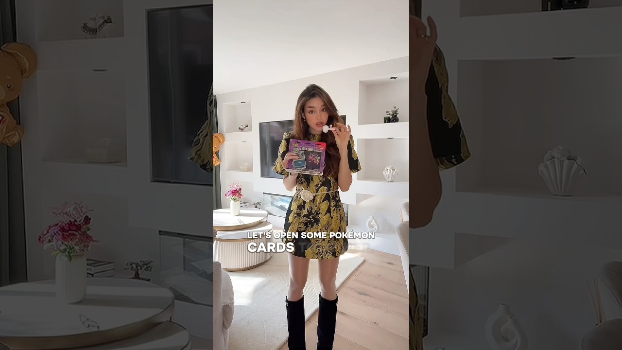 POKÉMON TIME🩷#asmr #feminineenergy #pokemoncards #pokemon #ascendedheroes #ootdguide #shorts #cute