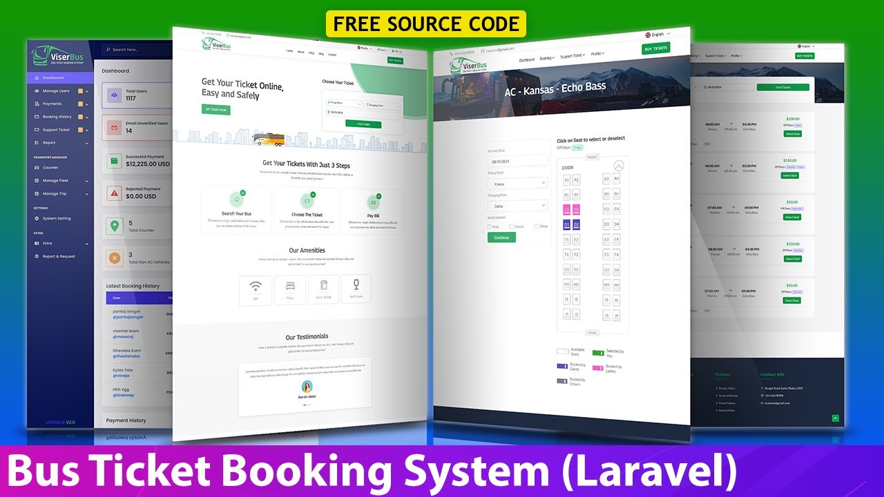 Build Bus Ticket Booking System Website with ViserBus PHP Script