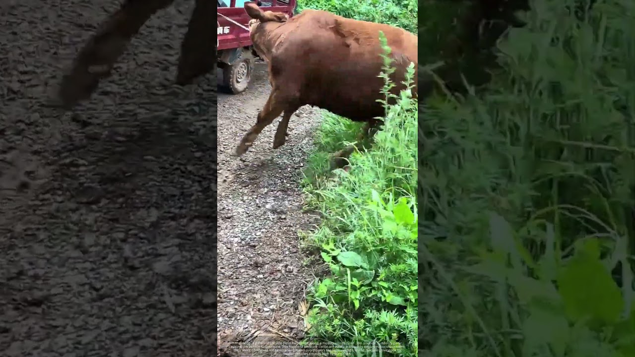  Panicked Cattle Flip Farm Tricycle on Muddy Road 