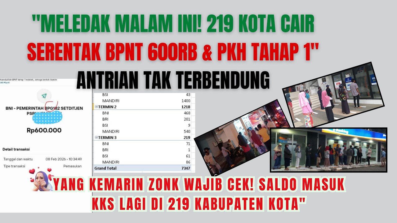 MELEDAK MALAM INI! 219 KOTA CAIR SERENTAK BPNT 600RB & PKH TAHAP 1
