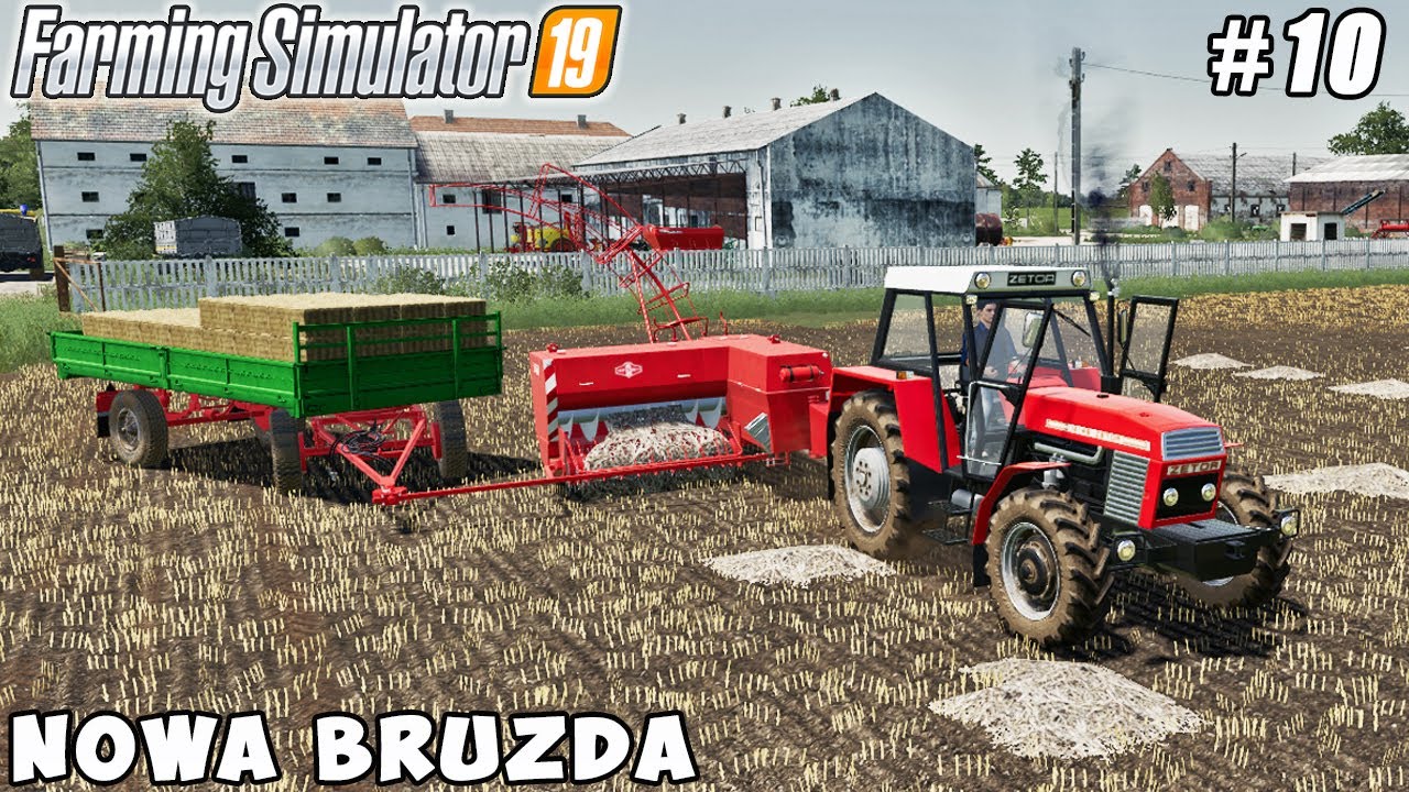Making straw bales, selling bales and soybeans | Nowa Bruzda | Farming simulator 19 | Timelapse #10